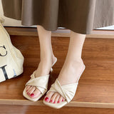 Summer New Simple High-Heel Flip-Flops, Cats And High-Heel Shoes French Women Wear