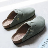 Autumn Men's Closed Toe Slippers Split Leather Clogs Sandals For Men Women Garden Clog Slides Unisex Big Size