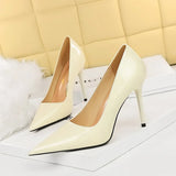 Breakj Simple Thin Heel High Heel Shallow Pointed Head Sexy Thin Professional OL Women's Single Shoes High
