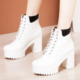 Leader High Heels, Thick Heels, Thick Soles, Velveteen Martin Boots, Size 4143 Autumn / Winter British