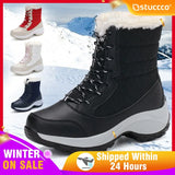 Boots for Women Winter Snow Boots Chunky Platform Waterproof Non-slip Warm Shoes Woman Boots Plus Size Casual Mid