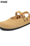 2023 New Summer Women Cork Slippers Buckle Non-slip Casual Closed Toe Sandals