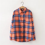 Style Plaid Shirts Women 2021 New Loose Design Blouse Lady Long Sleeve Blouses Cotton Casual Shirt Women Tops
