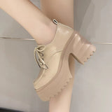 Breakj Platform Loafer Women's 2023 New Solid Color Single Shoes British Style Small Leather Shoes Platform Platform Thick Heel Leather
