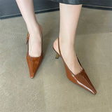 Gladiator Sandals Women High Heels Shoes Pointed Toe Shallow Pumps Strange Heels Runway Slingback Stiletto Sandals