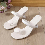 Breakj Size 42 High-Heeled Cool Slippers Women Spring Summer New Slippers Square Fine With Fashion Casual Leather Beach Shoes