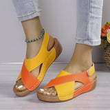 Breakj Sandals Women Summer 2024 New Cake Platform Velcro Breathable Oudetoe Beach Sandals