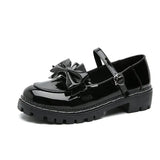 Shoes Women Flats Mary Janes Patent Leather Shoes Flower Lace Ruffle Round Toe Black Girls Retro Cosplay Kawaii