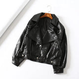 New Women Faux Leather Jacket Batwing Sleeve Coat Retro Short Zipper Motor PU Red Jacket Autumn Street Leather
