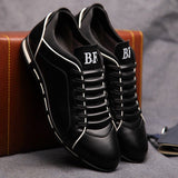 Fashion Solid Leather Business Sport Flat Round Toe Casual Shoes men's casual shoes fashion summer casual shoes men