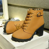 Breakj Boots Women's New High Heel Water Station Women's Shoes In The Autumn And Winter 2023 Martin Boots Round Head And Women's Single Boots