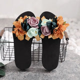 New Women Summer Red Beach Sandals Slipper Indoor Outdoor Flip-flops Beach Shoes Fashion Female Casual Flower