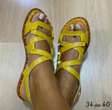 Breakj Size Sandal Women 2023 Summer New Fashion Sandal Flat Heel Cross Sandal Women's