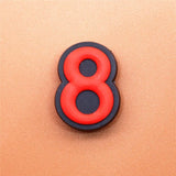 PVC Two Digital Fonts Shoe Charms Shoes Accessories Croc Shoe Buckle Decorations Shoe Ormaments fit JIBZ Party Kid's