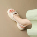 Summer High Heel Sandals Women's Peep-toe shoe Luxury Buckle Casual Thick Heel