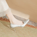 Chinese Style Sharp Thin Heel Single Shoes Beautiful High-End With Horse-Faced Skirt Temperament Cheongsam High-Heeled