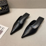 Spring New Temperament Shows Thin Pointed Cat With Baotou Cool Slippers Female Wear Thin With Casual Muller Half