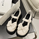 Bow With Thick Soles, College Style JK Small Leather Shoes, Women's Summer 2024 New Retro French