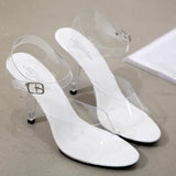 Breakj Cool Sexy Super Heels 10CM High Nightclub Transparent Sandals Slippers Sex Shoes Plus Size Shoes