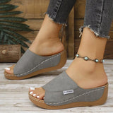 Breakj Thick-Bottomed Slippers Women's 2025 New Summer Simple Fashion Fish Mouth Slope And Slippers Women's