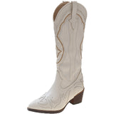Breakj Boots Barrel Knight Boots High-Cruler Fat Rice White Pointed Autumn And Winter 2025 New Su Yin High-End V-Collar