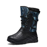 Warm Outdoor Men Snow Boots Stylish Casual Mid-calf Male Plush Shoes High-top Hard-wearing Botas De Hombre 2021