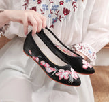 Breakj Shoes Single Shoes Fashion Embroidered Cloth Shoes With A Cheongsam Pedal Women's Shoes Spring And Autumn National