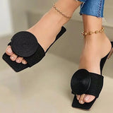 Breakj Large-Size Round Buckle Flat Bottom Leisure Beach Cool Slippers Women Mosquito