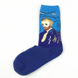 Cotton Socks Funny Oil Painting Fashion Happy Socks Night Winter Male Female Colorful Print Van Gogh Art Sock one