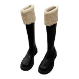 Breakj Brown Long-Heeled Knight Boots Women's Shoes 2025 New Autumn And Winter Plus Velveled Winter Shoes Snow