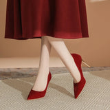 Red Wedding Shoes Women 2025 New Show Heds Wedding Dress Two Wearing Bridal Shoes Fine Heel Not Tired Of The Engagement High
