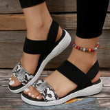 Breakj Sandals Women's Summer Thick-Sed Flats Fish Mouth Tight Size Sandals Women's Shoes