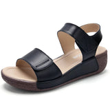 Breakj Leather Magic Sandals Women 2024 New Summer Anti-Slip Slope And Rocking Shoes Casual Thick-Soled Toe Mom