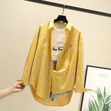 Blouses Shirts Tunic Womens Tops 2020 Long Sleeve Clothing Button Up Down Plaid New Fashion Autumn Turn-down Collar