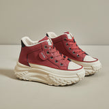 New High Top Cotton Sneakers Fashion Plush Warm Sports Dad's Shoes Color Matching Casual Running Platform Vulcanize
