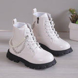 Breakj And Girl Baby Fashion Pocket Martin Boots 2023 New Cute Round Head Side Zipper Short Fashion