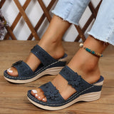 Breakj 2023 Summer New Female Retro Leisure Flower Slope With One-Character Beach