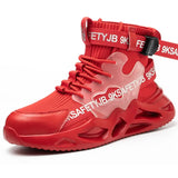 New Work Boots Men Safety Shoes Steel Toe Safety Ankle Boots Indestructible Shoes Anti-smash Work Socks Sneakers