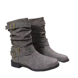 New Autumn Winter 2023 Boots In Women Round Head Flat Women Plus Size Cigarette