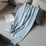 autumn winter chic Harem Pants Women Loose Trousers female Knitted Pants knit Trousers With Pockets Radish