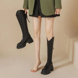 Breakj Thick-Bottomed Long-Sleest Women 2025 Winter New Fashion Knight Boots Coarse And Raised Legs Long Anti-Slip