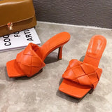 Hot sale Brand Women Slippers Fashion weave High heels Gladiator Sandals Shoes Elegant Female outdoor Summer Solides
