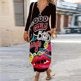 Autumn Women Elegant Party Dress New Female Fashion Zip V-Neck Long Dresses 2022 Spring Loose Casual Long Sleeve Vacation