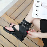 Heel Sandals Women's Summer Chain Roman Toe Sandals Women's Fashionable Casual