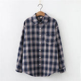 Style Plaid Shirts Women 2021 New Loose Design Blouse Lady Long Sleeve Blouses Cotton Casual Shirt Women Tops