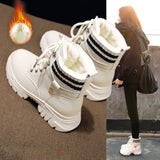 Chunky Boots Women Ankle Boots Female Shoes Plush Warm Snow Booties Winter Fur Shoes Women Sneakers Botas De