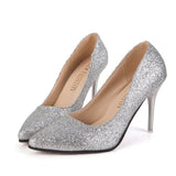 Breakj Spring Leek Women's High Heels Sexy Water Drill Design Small Pointed Wedding Shoes Bridesmaid