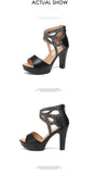 Open Toe Rhinestone Platform Shoes Ladies 2022 Summer Elegant Office Party High Heels Gladiator Sandals Plus Size