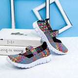 Size Women Flat Shoes 2021 Fashion Elastic Band Weave Shoes Women Comfort Flat Shoes Women Casual Loafers Zapatos De
