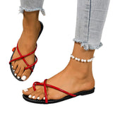 Breakj 2025 Summer New Flat-Bottomed Women's Slippers Exposed Outside Wearing Beach White Casual Women's